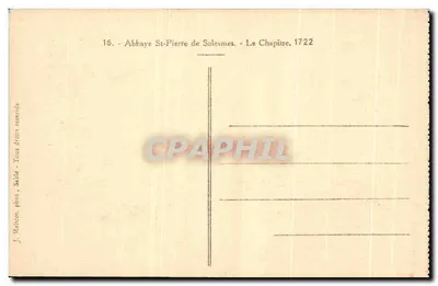 Abadia São Pedro de Solesmes — O Capítulo — J. Matiko, Sallé — Verso