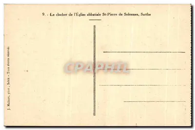 Dzwonnica klasztornej świątyni Świętego Piotra w Solesmes, Sarthe — J. Malicot, fot. Sablé — Rewers