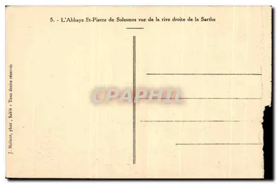 Tu viện Saint-Pierre de Solesmes — cảnh quan từ bên phải sông Sarthe — J. Malicon, Sable — Mặt sau