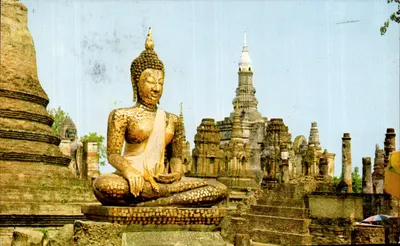 Budha's Image at Wat Mahathat in the Sukhothai Province, north Thailand — Phornthip Phatana Ltd. No. 1372