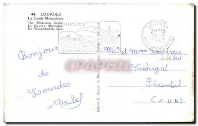 Jaskinia Miraculana — Lourdes — Wydawnictwo P. Doucel — Rewers