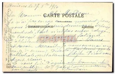 Amiens — Kathedraal met de Pijler — uitgever L. CARON, n° 355 — Achterkant