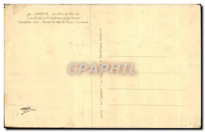 Lisieux — Portal da Catedral de São Pedro — Cartas 'A Cegonha' — Verso