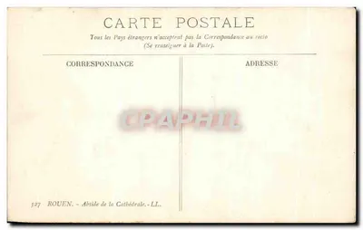Rouen — Absydę katedry — LL, nr 327 — Rewers