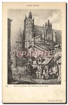 Palácio de Justiça, Vista exterior (cerca de 1820) — Velho Rouen — Coleções ND Fot