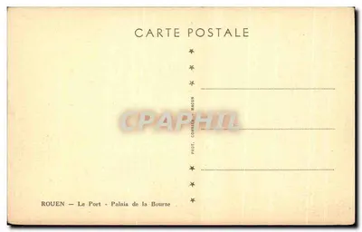Rouen — Port — Pałac Giełdy — Fot. Comtier-Macon — Rewers