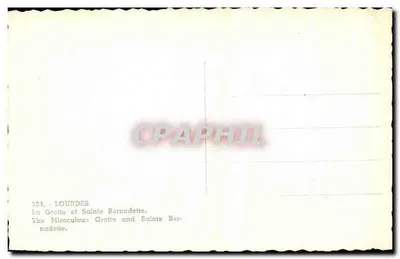 Jaskinia Lourdes — Święta Bernadetta — Wydawca anonimowy, nr 324 — Rewers