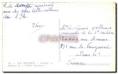 Wyspa Bourbon — Fenilles i Gousses z «Vanille Bourbon» — Librairie Jean GEPARD — Rewers
