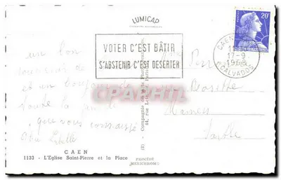 Kerk van Sint-Pieter in Caen — uitzicht op de voorgevel — IRIS — Achterkant