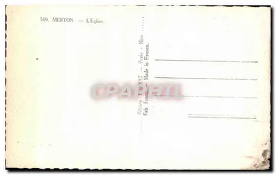 Menton — Katedra — Wydawnictwo FONAT, Paryż, Francja — Rewers