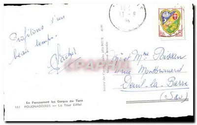 Gorges do Tarn — Torre Eiffel — Sociedade das Cartas Postais APA-POUX — Verso