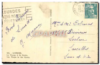 A Virgem na Gruta — Lourdes — editor Lourdes Notre Pèlerinage, n°321 — Verso