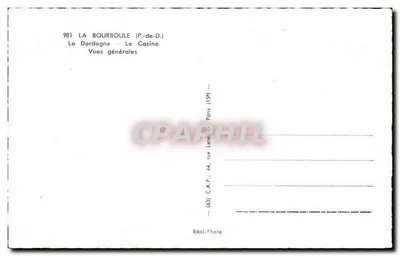 La Bourboule — Ogólne widoki — Réal-Photo, Paryż — Rewers