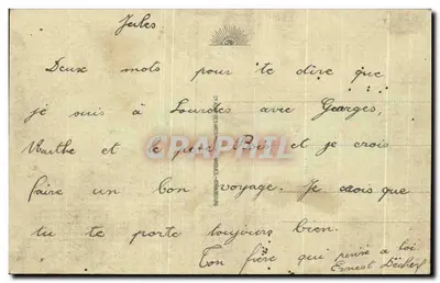 Z Lourdes przynosimy tysiące życzeń i modlitw — wydawca: C. M. H. P. M. - Lourdes — Rewers