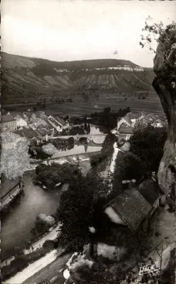 Bilhete postal antigo Ornans Sob a Roche Fourche
