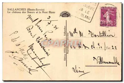 Sallanches (Haute-Savoie) — Zamek Siostry i Mont Blanc — Wydawnictwo CULLAFRAC - Sallanches — Rewers