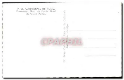 Katedra w Reims — Wyrównanie północne Wielkiego Portalu — Wyd. Reims — Rewers
