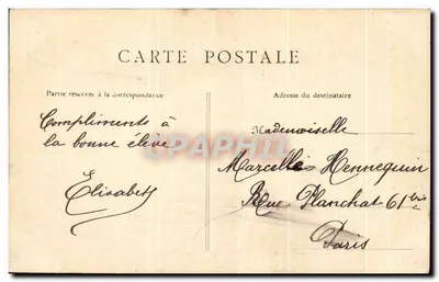 Zamek w Chantilly — W ogrodzie — B. F. PARIS — Rewers