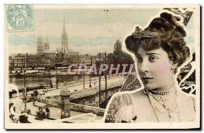 Rouen - Pont d'Arcole — vue avec une femme en costume d'époque — éditeur Méthersole, n° 203