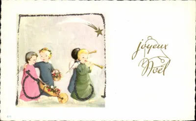 Anjo e crianças — Natal — editor desconhecido, n° 611