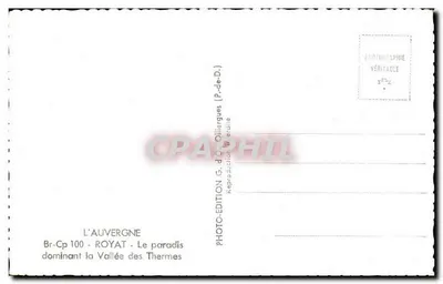 Castillo de Royat — dominante sobre la Valle de los Termales — Edición G. d'Ollierques — Reverso