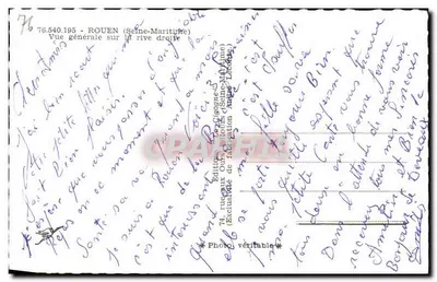 Rouen — Vista geral da margem direita — Éditions La Cigogne — Verso