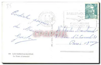 Wieża Arundel — Les Sables-d'Olonne — wydawca C.A.P. nr 161 — Rewers