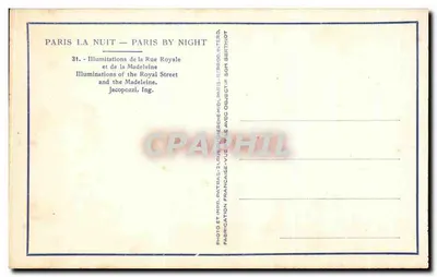 Paris — Iluminações da Rue Royale e da Madeleine — Patras — Verso