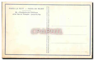 Paris — Iluminações da Estátua e do Arco do Triunfo — Patras — Verso