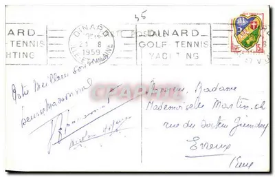 Dinard — Skaliste wybrzeże — wydawca nieznany, numer serii nie widoczny — Rewers