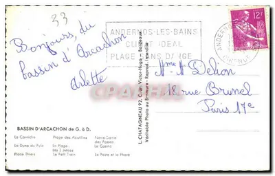 Bassin d'Arcachon — vista panorâmica — L. Chatagneau & Victor Bromure, n°92 — Verso