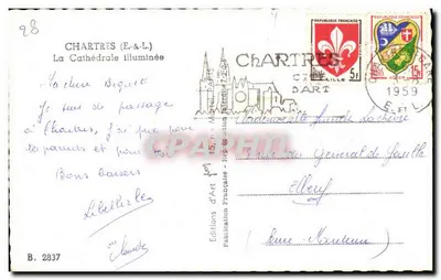 Chartres (E.&L.) — A Catedral Iluminada — Éditions d'Art Française, n° B.2837 — Verso