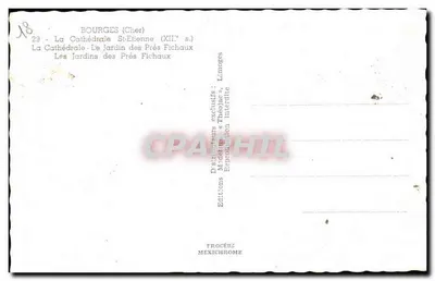 Bourges — Katedra św. Etienne, Ogród Prés Fichaux — Wydawnictwo « Théolojac » — Rewers
