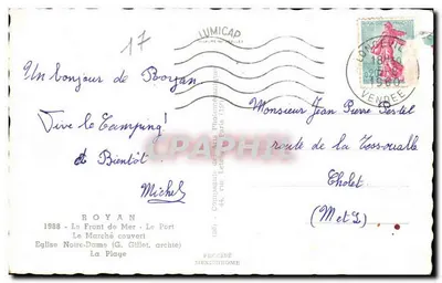 CPSM Royan Le Front De Mer La Port Le Marche Couvert — Verso