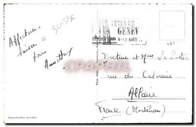 Genève — La Roseraie du Parc de la Grange — éditeur Phot. Edit. G. Sartori, n° 271 — Verso