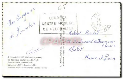 A Basílica Subterrânea de Lourdes — Centro Mundial de Pelerinagem — Editor Elcé — Verso