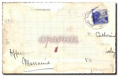 Mont-Blanc — vue du glacier avec chèvres — éditeur : DU MONT-BLANC — Verso