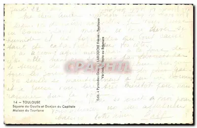 Toulouse — Plac de Gaulle i Wieża Kapituły — Wydawca: Labouche Frères — Rewers