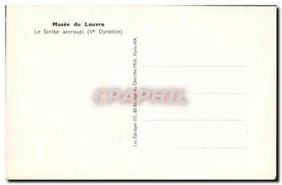 Escritor ajoelhado — Vᵉ a VIᵉ Dinastia — Les Éditions du Louvre, 80, rue du Cherche-Midi, Paris — Verso