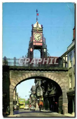 Chester — Porta da cidade com relógio — editor não visível