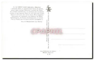 Mont Saint-Michel — widok nocny z oświetleniem — Les Éditions du Gabier — Rewers