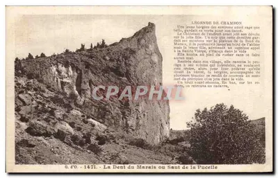 La Dent du Marais o Saut de la Pucelle — leggenda di Champon — J. Gouttefanges, Olliers (P.-de-D.)