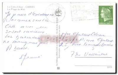 Cannes — A Praia do Meio — Edições « MAR » — Verso