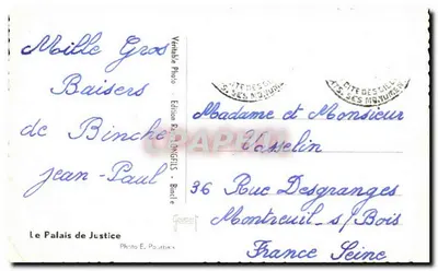 Das Palais de Justice — Binche — Edition R. Longfils — Rückseite