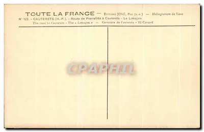 Droga z Pierreflitte do Cauterets — Le Lamaçon — Wydawnictwo JOVÈ, Pau (B.P.) — Rewers