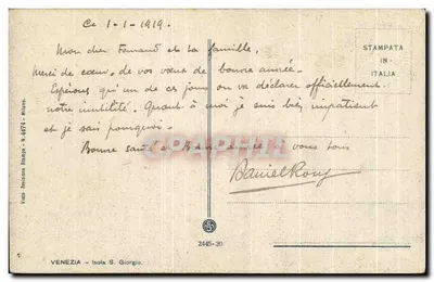 Wenecja — nocny widok Wenecji — STAMPATA N.4474 - Milano — Rewers