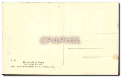 Reims — Catedral, Grand Portail — Edit. Reims-Catedral, P. 51 — Reverso