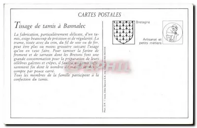 Tkanie sit i siatek w rodzinie z Bannalec — seria Przemysłów Bretanii nr 1360 — Rewers