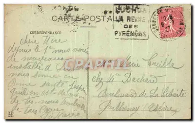 Luchon - Dolina Oueil - Widok na Wysokie Przeciwległe - Centralne Pireneje - Fototypia Labouche Bracia, Toulouse — Rewers