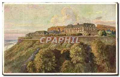 Kurhotel Petersberg perto de Königswinter no rio Reno — vista panorâmica — Wilh. Füll. G. m. b. H. Verlag, Barmen